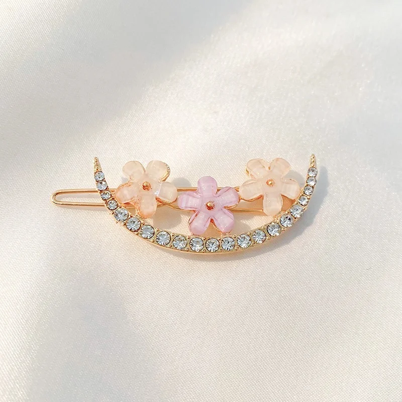Girls Kids Bling Golden Silver Metal Bobby Pins Accessories Pearl Crystal Rhinestone Hair Pin Ladies Hair Slides Women Hairpins