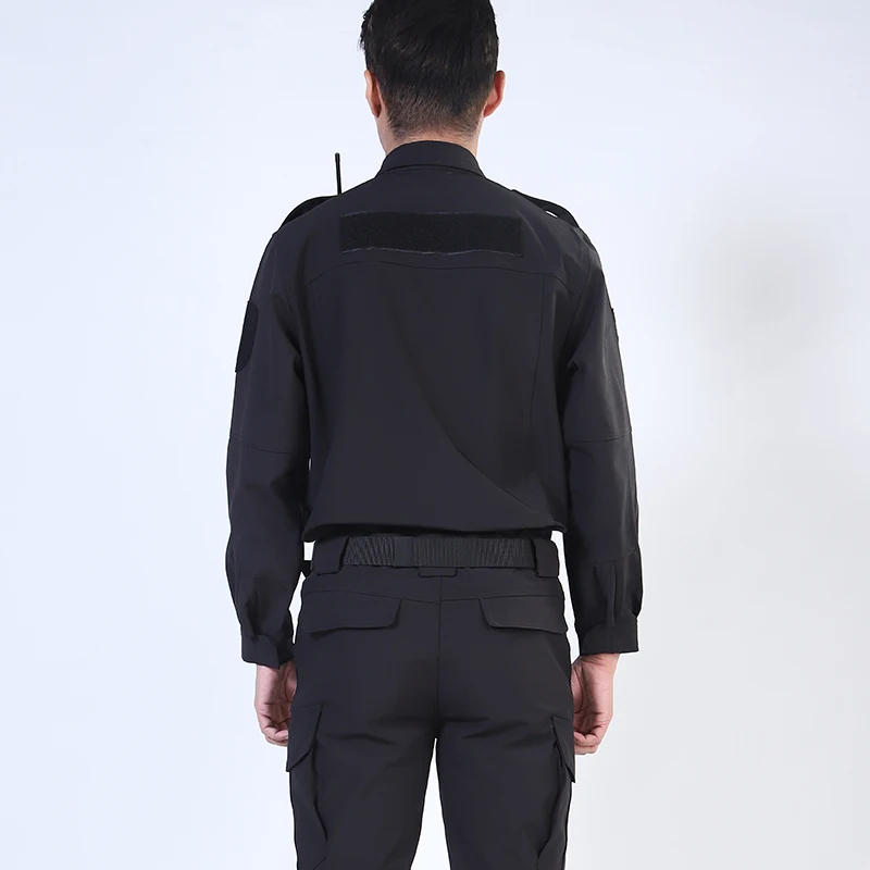 Wholesale quick drying black blue autumn and winter security uniform hotel restaurant black security uniforms guard set