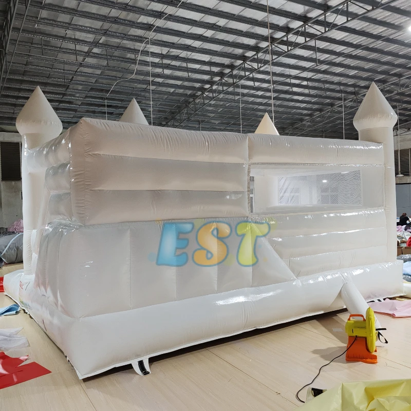 Hot Sale White Bouncy Castle Inflatable Bounce House Outdoor PVC Wedding Bounce House with Ball Pit For Adults Kids Party Rent