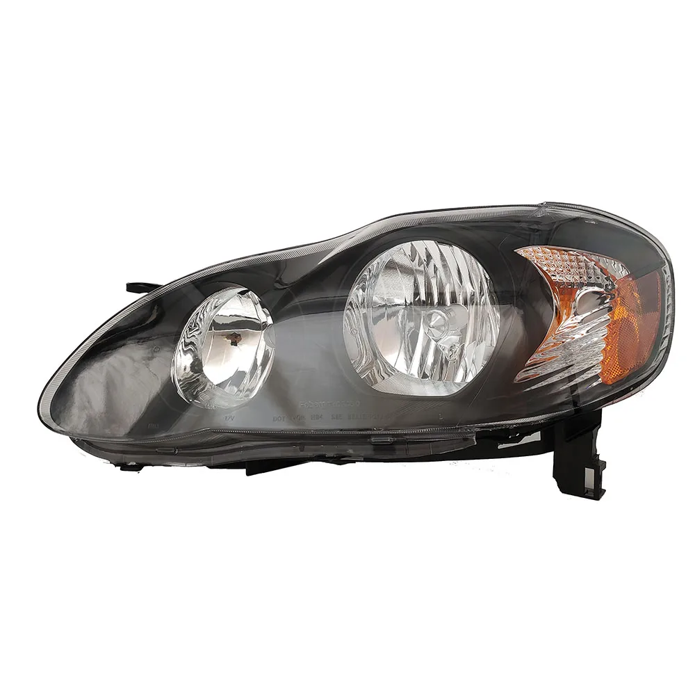 Car Light Apply to 03-08 For Toyota Corolla Jdm Style Headlight Black Housing Amber Reflector Headlights