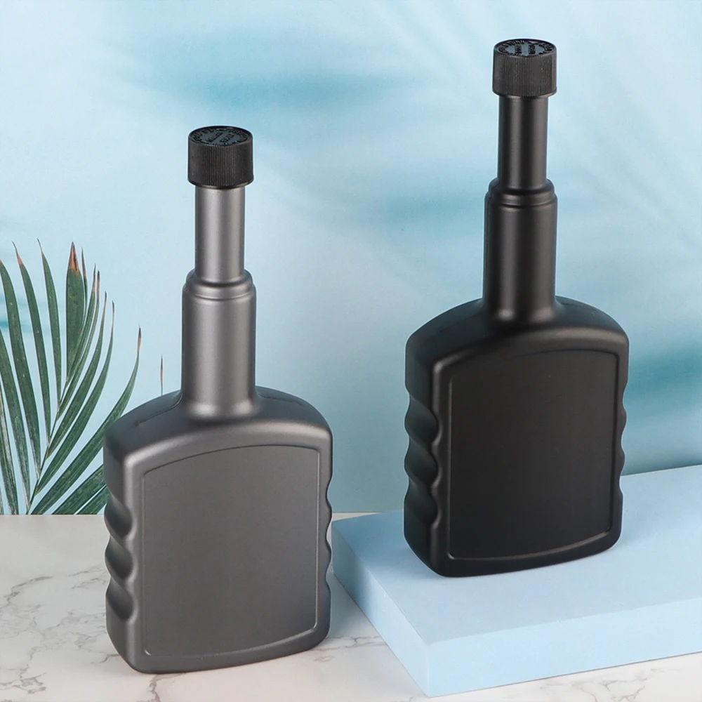 Оптовая продажа черный Грей из полиэтилена HDPE маленькая 350 мл длинная шея для чистки автомобиля бутылка с добавками масла