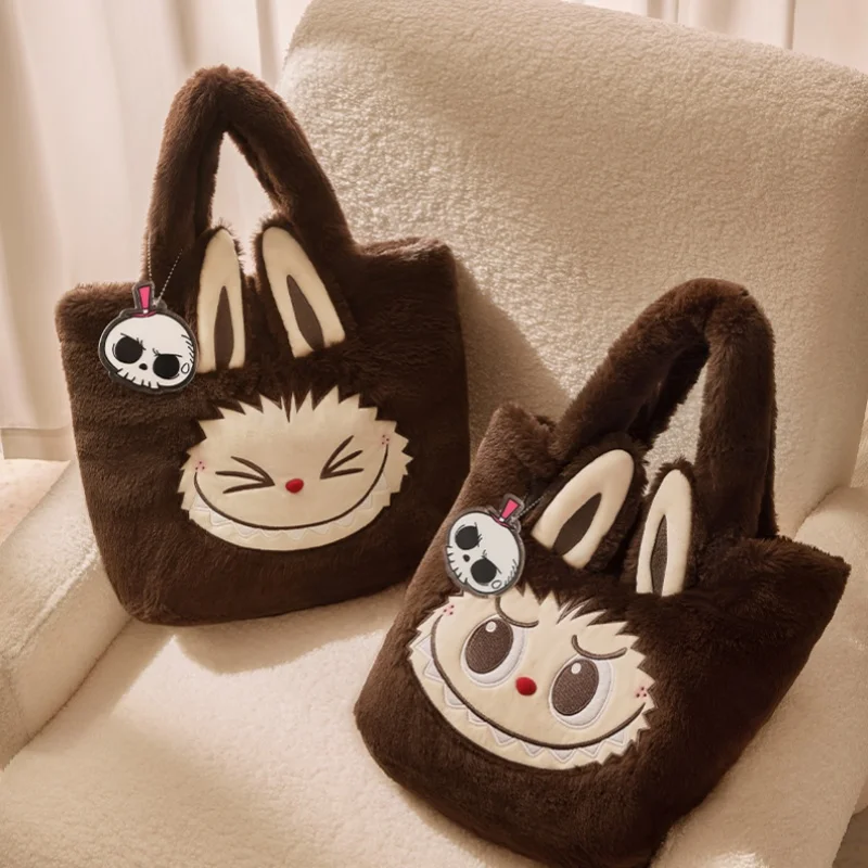 Genuine Bag Classics Series Labubu Big Head Backpack Sherpa Backpack Tote Bag Rummage Through The Bag Surprise Christmas Gift
