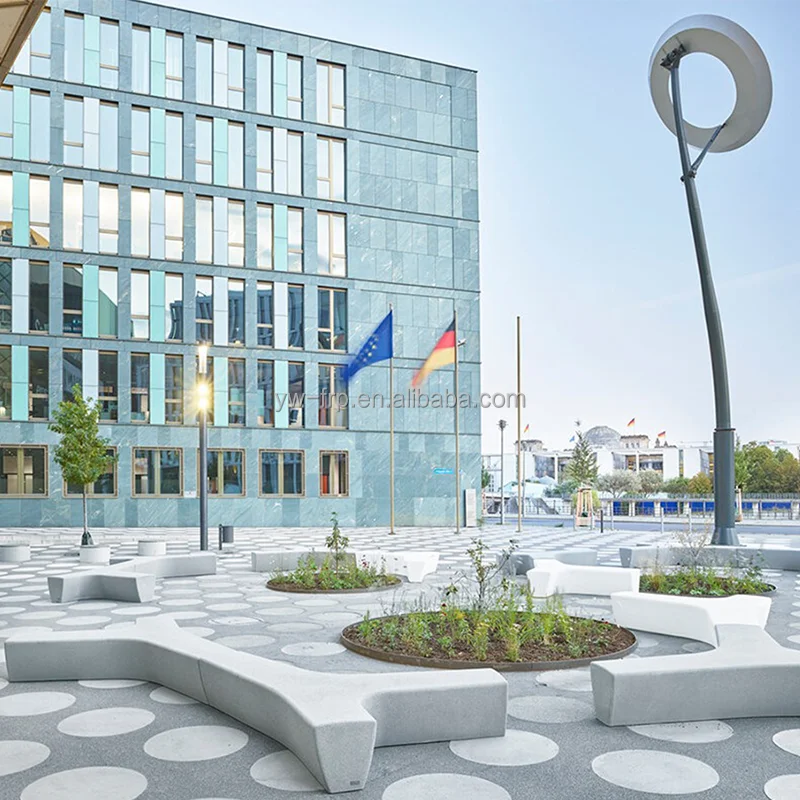 Garden Seats Urban Street Rest Commercial Y Public Park Benches Wood Case Outdoor Furniture Modern European Fiberglass Optional