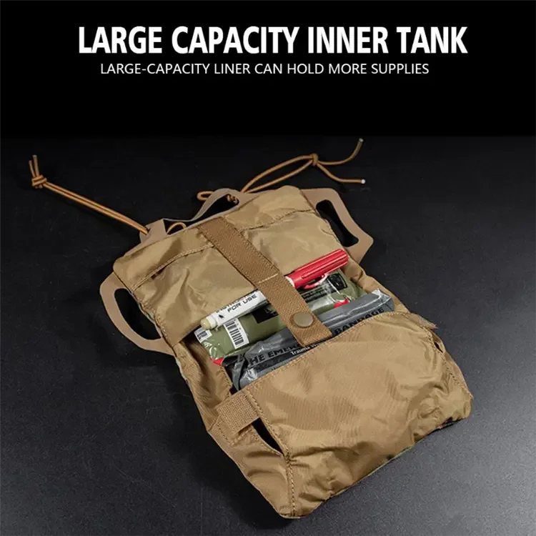 Tactical Pouch MOLLE Rapid First-aid Belt Pouch Survival Two-Piece System Med Roll Carrier Hypalon Handle Bag