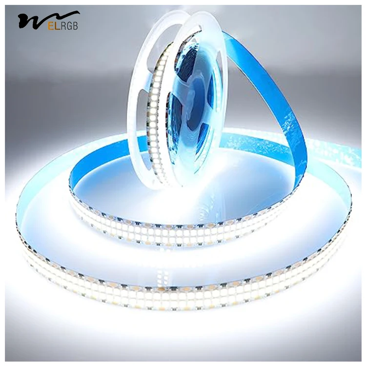 Белая теплая белая светодиодная лента 6500K двухрядная 480LED/M гибкая с DC 12V 24V регулируемая световая