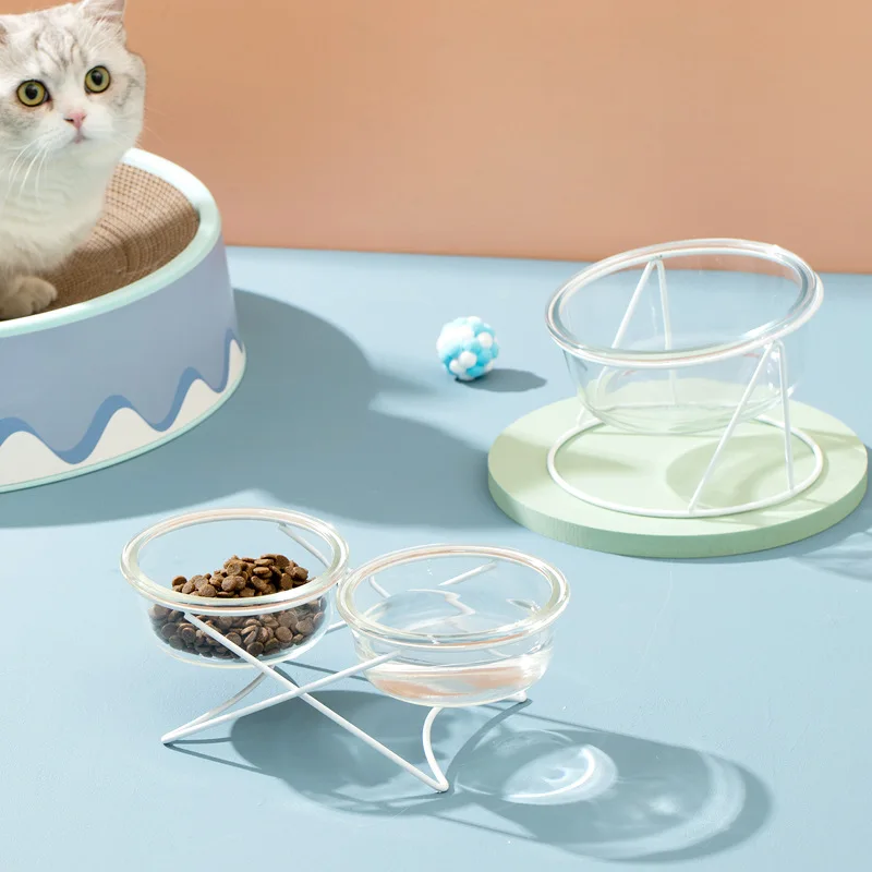 Promotional Simple Design Elevated Cat Bowl Pet Water Food Bowl Double Pet Bowl With Stand