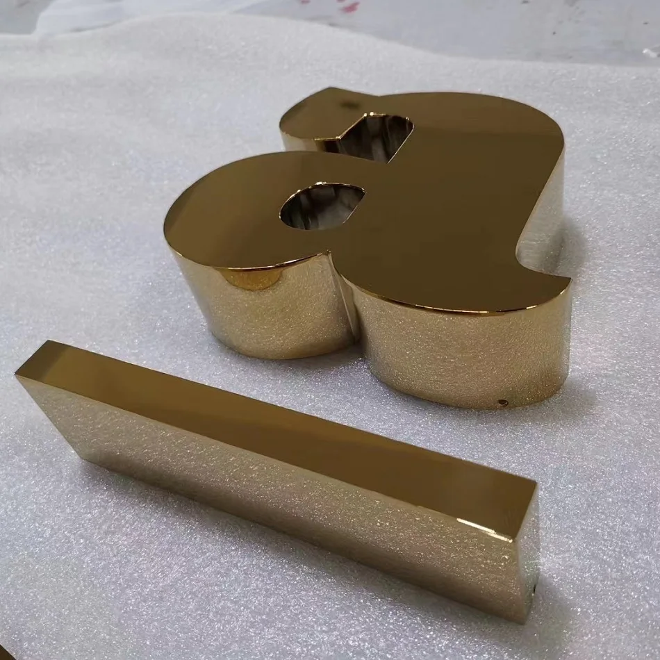 SKYSEEN Newest Factory Direct Discount Gold Letter Indoor Outdoor Steel Aluminium Sign Channel Letter