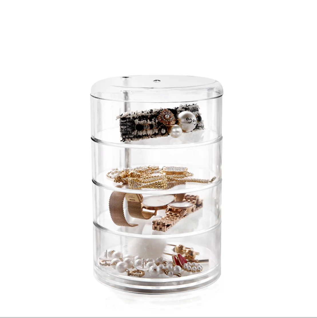 
 Органайзер для ювелирных изделий коробки серьги держатель Организатор 4-секционный измельчитель для специй с вращающийся футляр для хранения ювелирных изделий акриловая коробка для демонстрации ювелирных изделий  