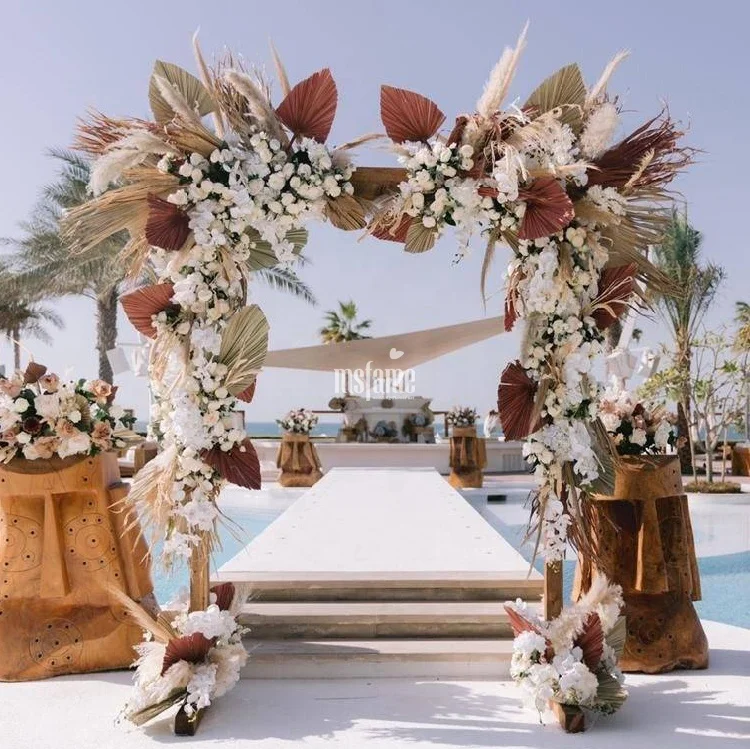 Dried Flowers Arches Garlands Palm Tree Backdrop Stand Flower For Arch In Wedding Supplies