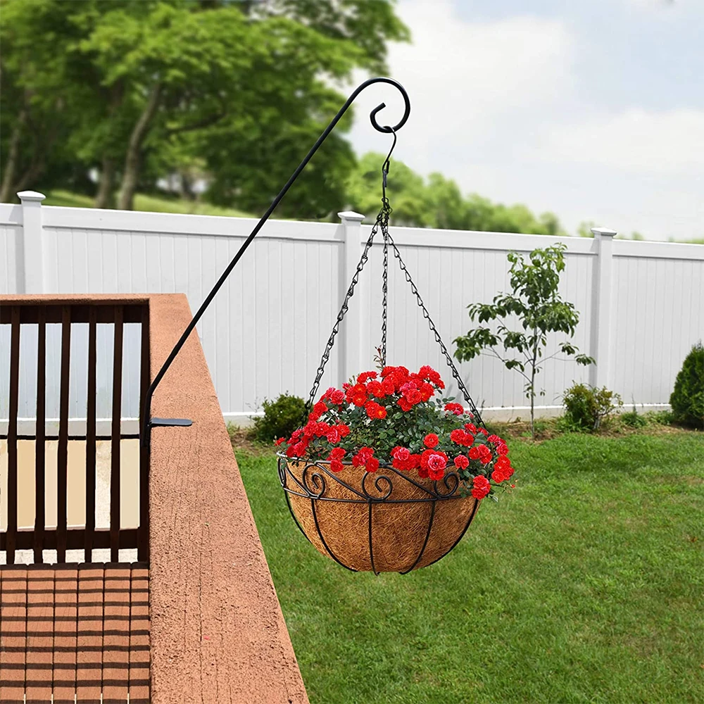  Black Color Metal Hanging Basket Round shape Support planting coconut hanging