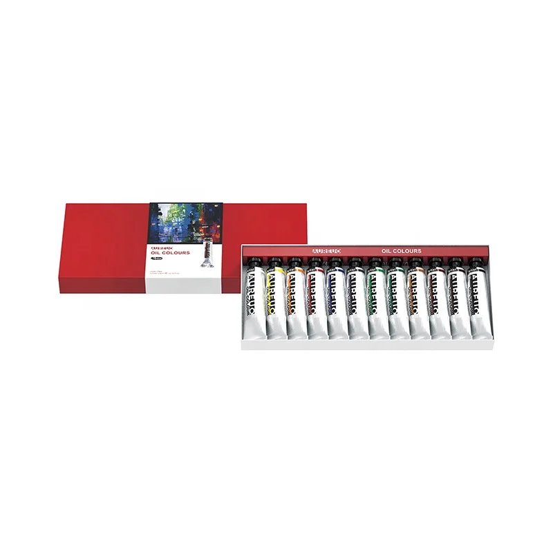 AUREUO Best Seller 40ml 12 Color Set Aluminum Tube Artist Oil Paint For Students