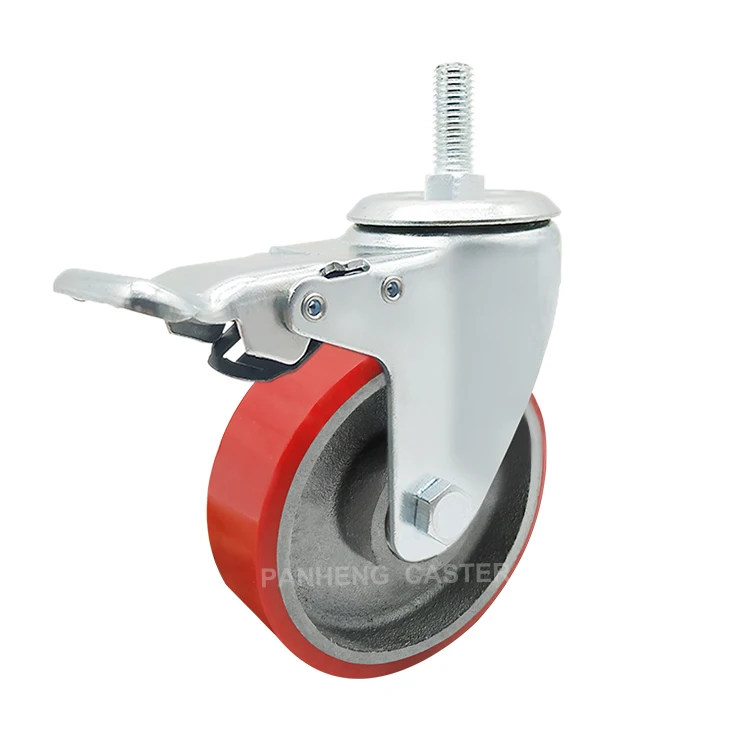 
Wholesale Cheap Price Medium Duty Rigid Iron Core PU Caster Wheel 100 KG 125 KG 150 KG 