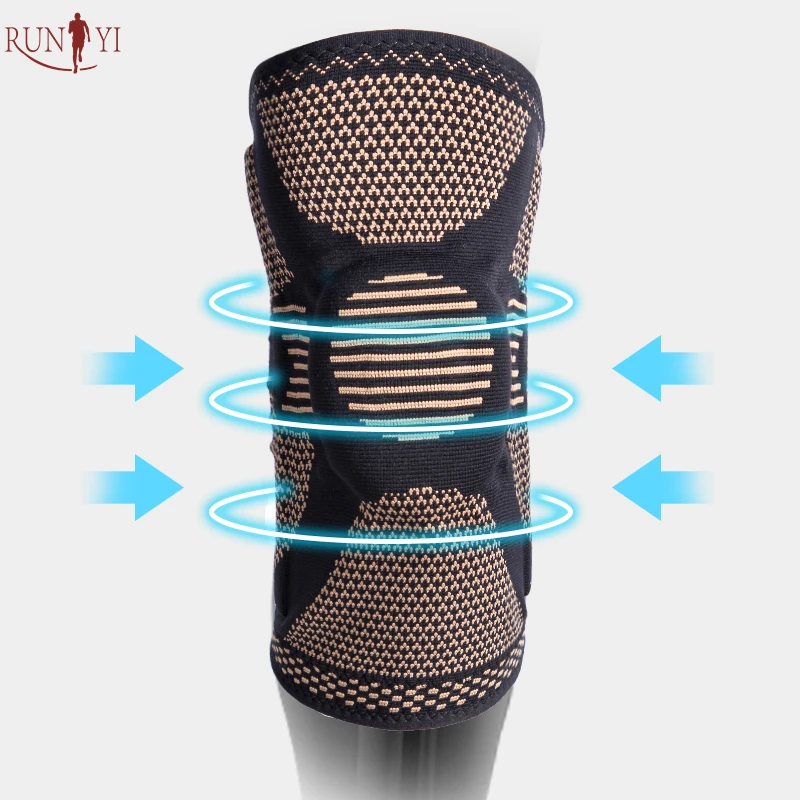 Copper Knee Brace with Silicone Pads &Side Stabilizers Professional Copper Knee Sleeve for Arthritis Pain and Support