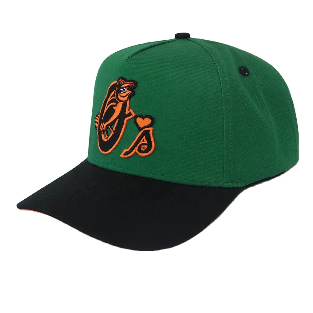 Заводская изготовленная на заказ бейсболка с 5 панелью в форме рамы двухцветная шапка с 3D вышивкой логотипа изогнутые поля хлопковые спортивные шапки