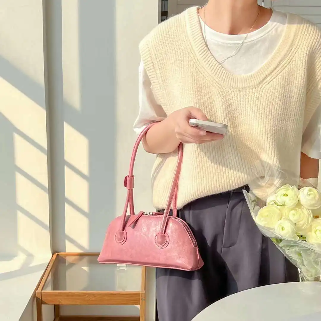 Retro Casual Women Shoulder Purses and Handbags Luxury Women Ladies Underarm Shoulder Bags PU Fashion Handbags Portable ZIP