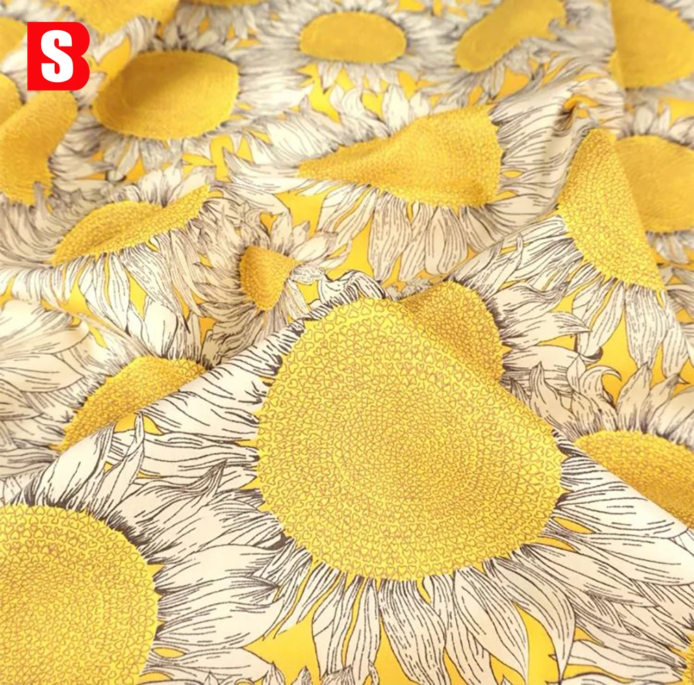 80s New Fashion Liberty London Tana Lawn Organic Cotton Fabric Hello Sunshine Series Design Floral Pattern Printed For Shirts