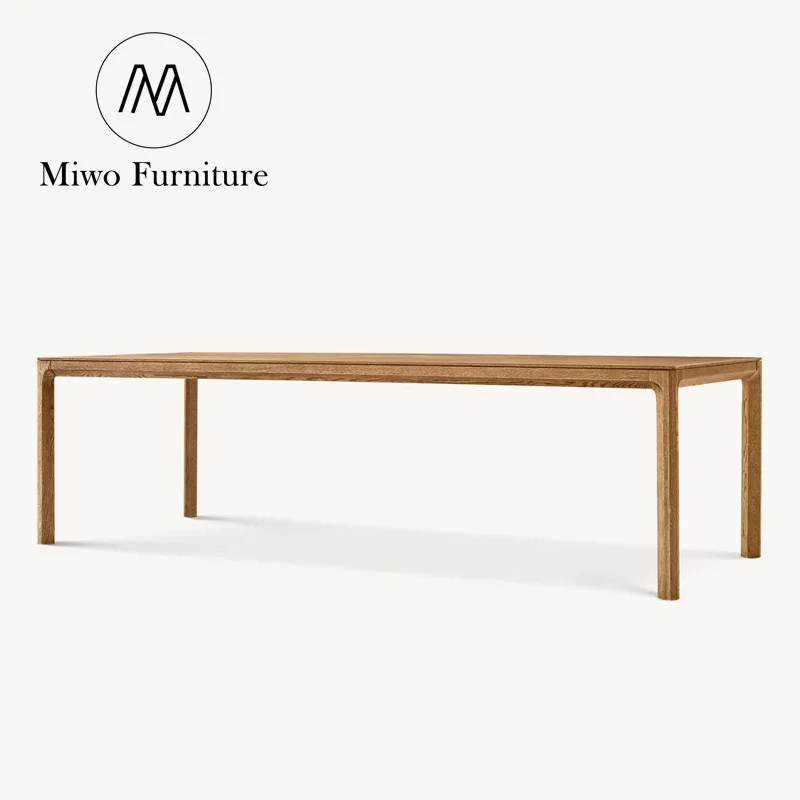 Luxury exquisite American wooden rectangle table set modern hotel villa house custom restaurant furniture banquet Dining table