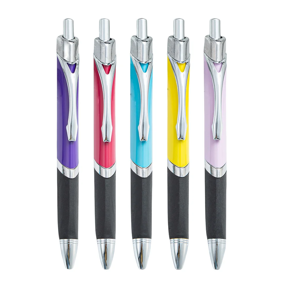 Personalized Rubber Grip Metal Promotion Customized Triangle Ball Point Pen With Logos