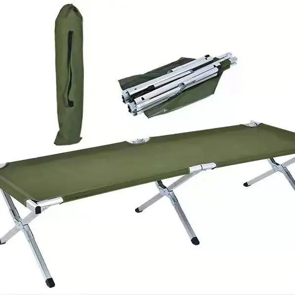 China wholesale camping field bed stretcher outdoor portable steel frame camouflage foldable folding camping bed