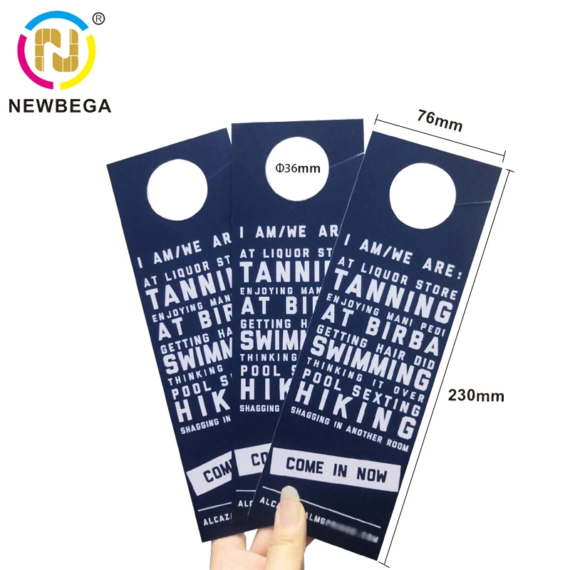 Advertising plastic door hanger flyer custom hotel do not disturb door hanger