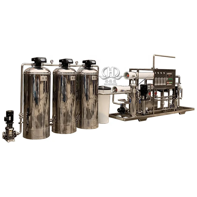 Main machine of 2T/H Double stage RO system by complete SS Material with Softener filter