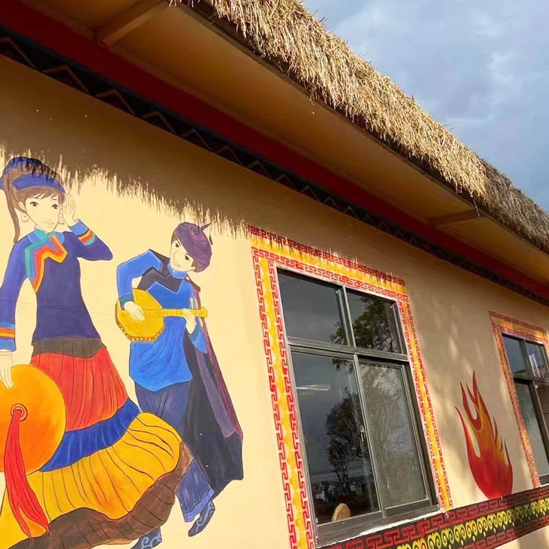 artificial plant wholesale artificial thatch waterproof roof Plain Roof Fireproof Artificial Synthetic Thatch synthetic thatch