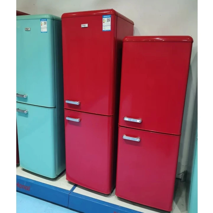 142L Vintage Refrigerator Top Freezer Double Door Fridges Retro Fridge for Home Factory Price Home Refrigerator