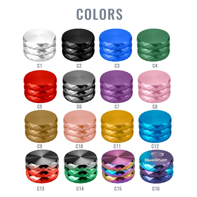 Herb grinder tobacco accessories smoking metal aluminium 4 layers diamond cut