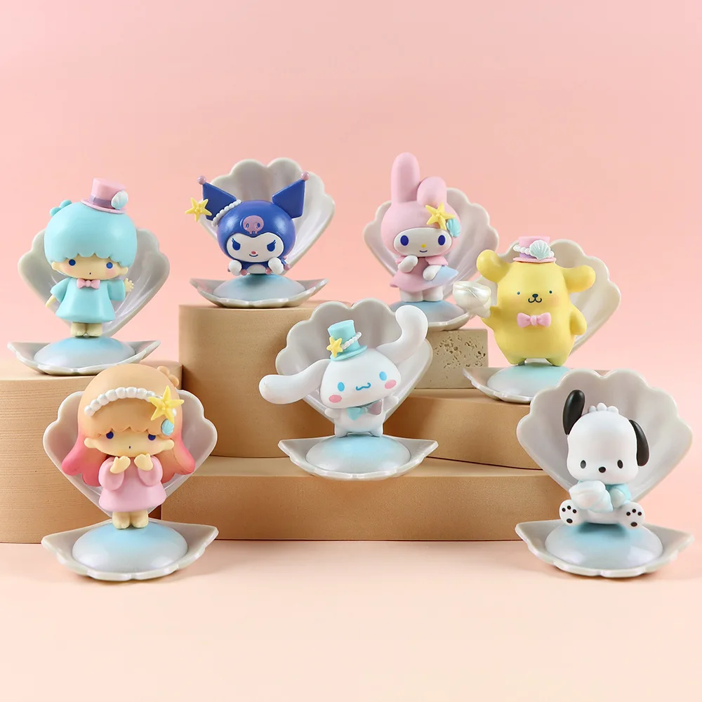 Kawaii коготь машина Sanrios Слепая Коробка Kuromi Cinnamoroll Мелодия Аниме фигурки таинственный сюрприз коробка море праздничная серия игрушки подарки