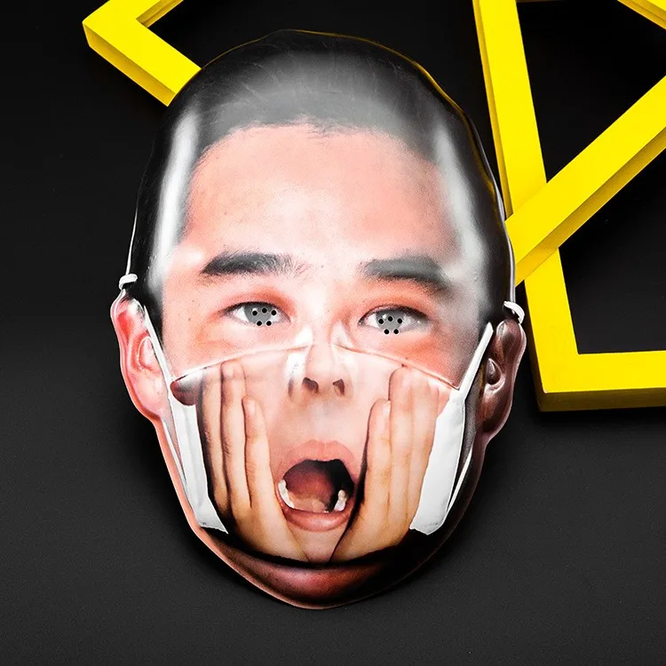 Custom full color digital printing advertising pvc mask blister anime design  mask