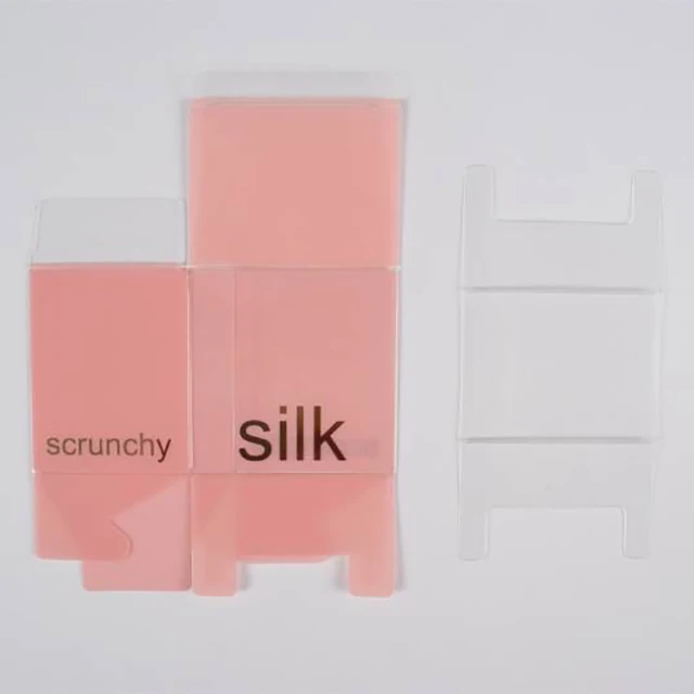 Wholesales PVC Bronzing Hair Flower Scrunchies Gift box Plastic Gift Package