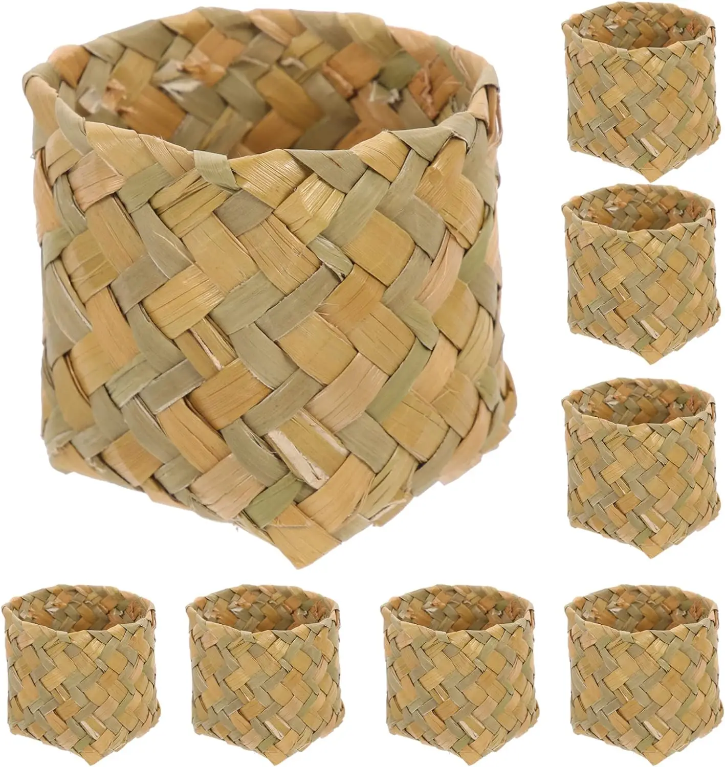 Mini Woven Baskets Without Handles For Party Favors Crafts Decor, Mini Wicker Baskets Without Handle For For Wedding Birthday