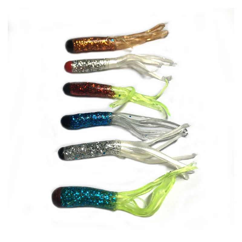 5cm soft octopus squid skirts tube fishing lures worm fishing bait