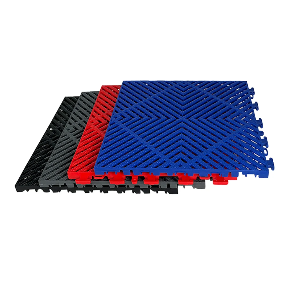 Hot Selling Customized Color Non-Slip PP Interlocking Tile Matting Floor Mat for Washroom 4S shop