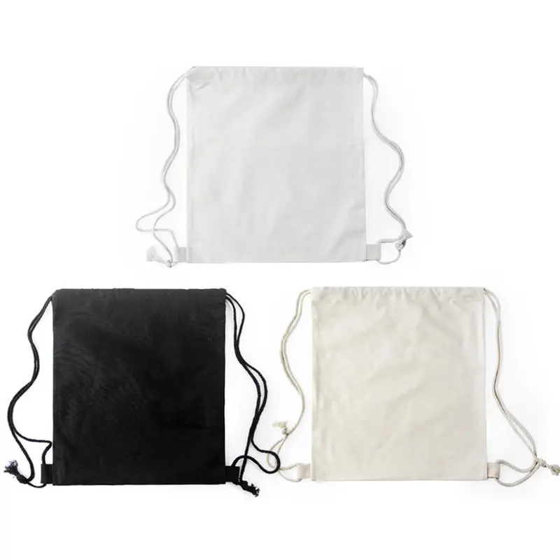Wholesale Stock Custom Logo Recycled Black White eco friendly Cotton Canvas Tote Bags with Small Zipper