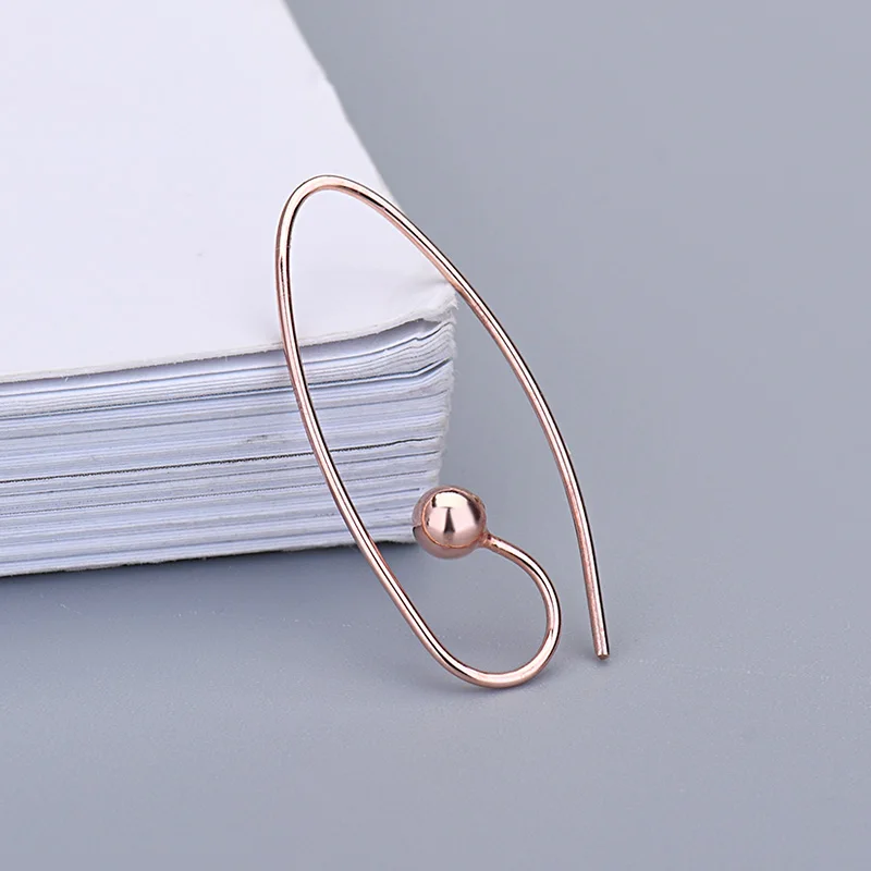 Wholesale Bead Head Geometry Earring Hooks Handmade Jewelry Accessories Gold Plated 925 Sterling Silver Drop Earrings