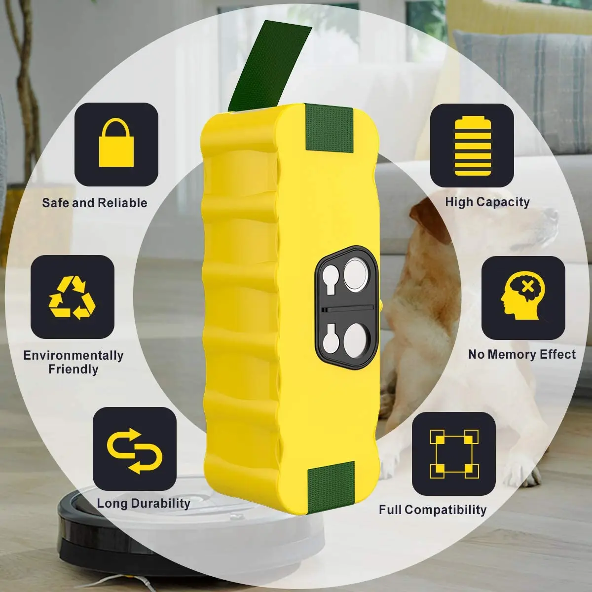  Сменный аккумулятор 4000 мАч 14 4 В совместимый с iRobot Roomba R3 500 600 700 800 900 серии 510 620 и т.