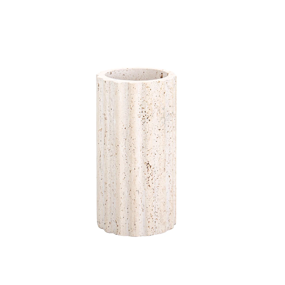 China Factory Direct Sale Table Vase Fashion Accessories Home Abstraction Natural Marble Flower Vase Decor Home Decor Interior