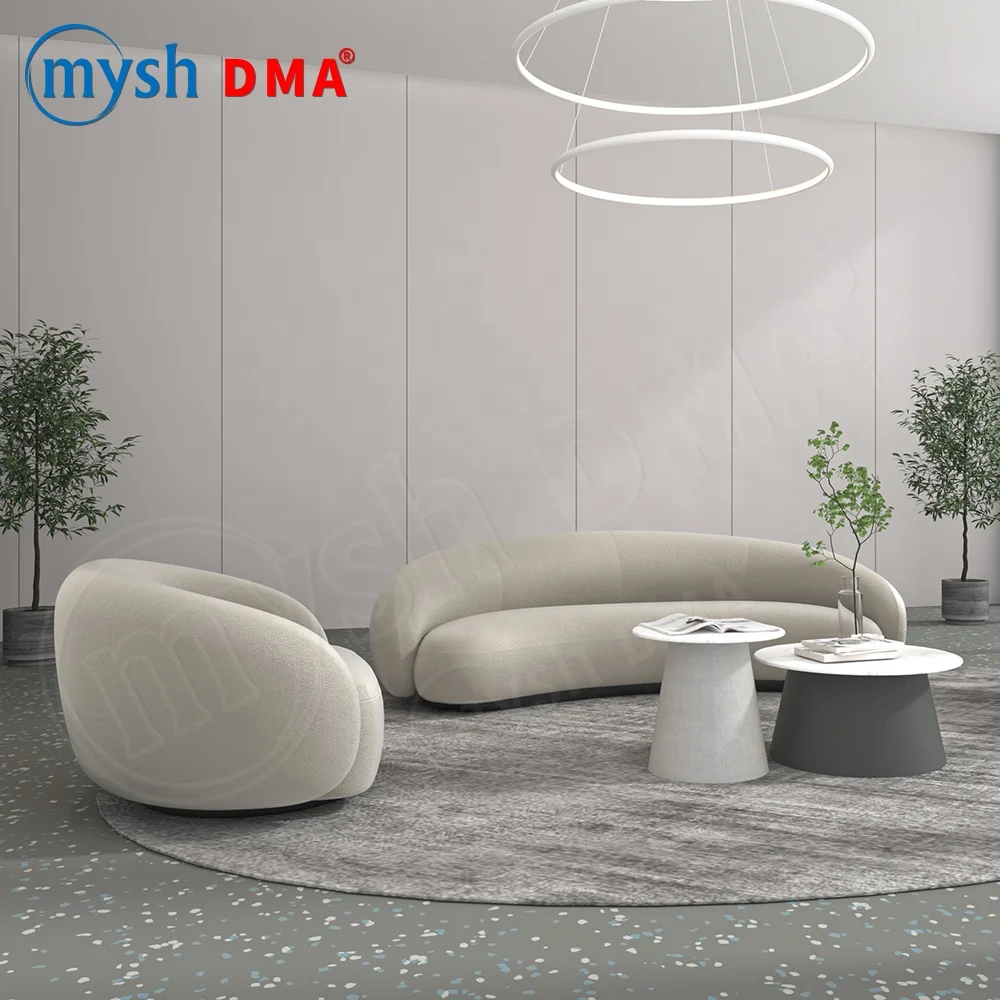 Гостиная прием специальный дизайн современный стиль модульный диван изогнутая бежевая офисная мебель стул