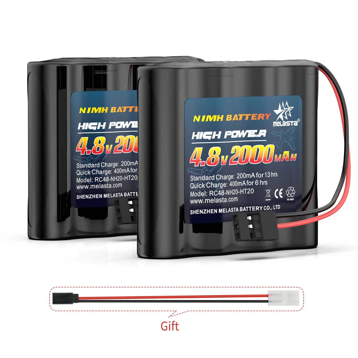 4.8V 2000mah LiPo Battery Pack Deans -T Connector for RC Battery Racing Cars Aircraft & Helicopter