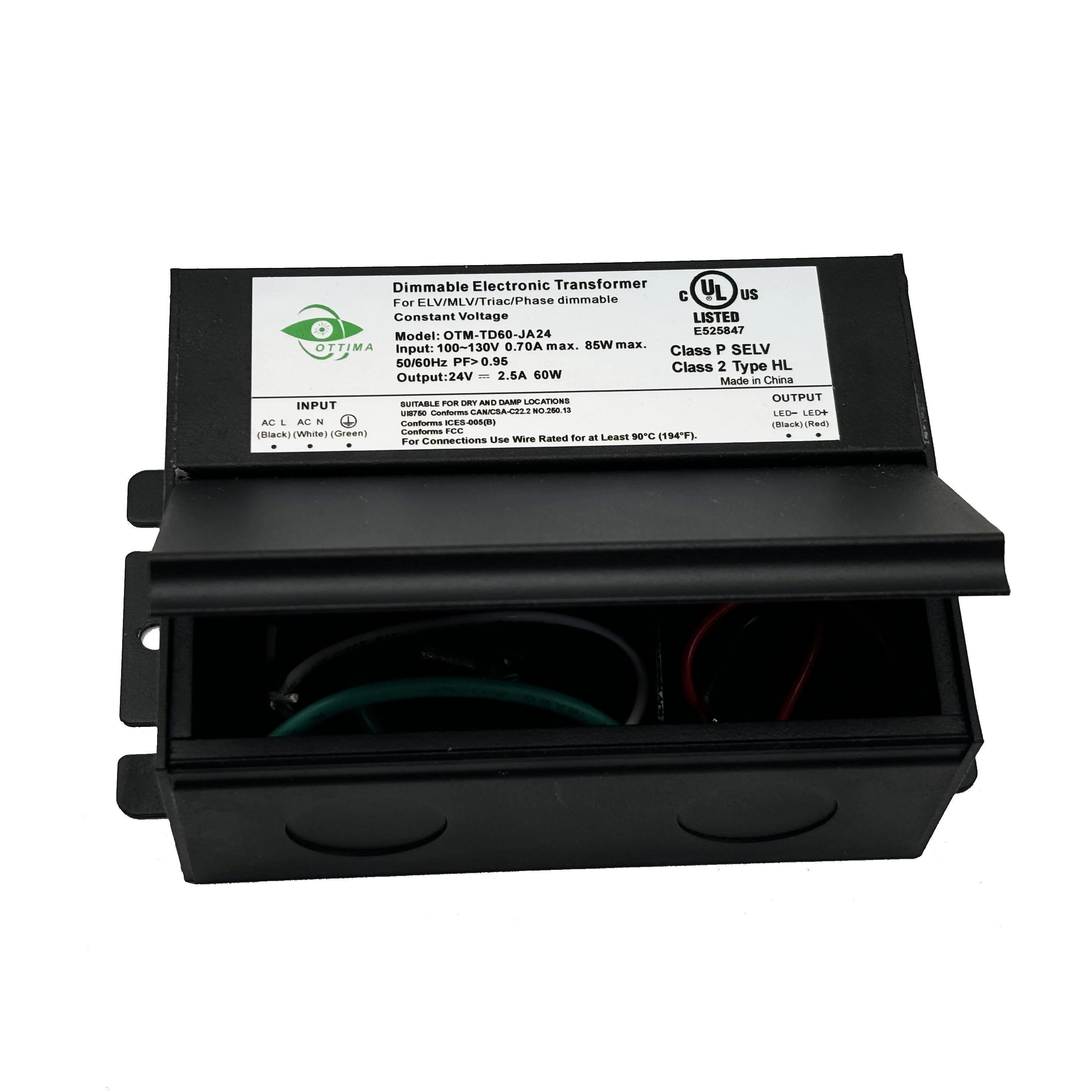 OTM-TD60-JA12 UL ETL светодиодный импульсный источник питания DC12/24V 60W светодиодные ленточный трансформатор