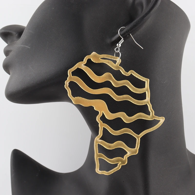 African Map Fashion Earrings Acrylic Resin