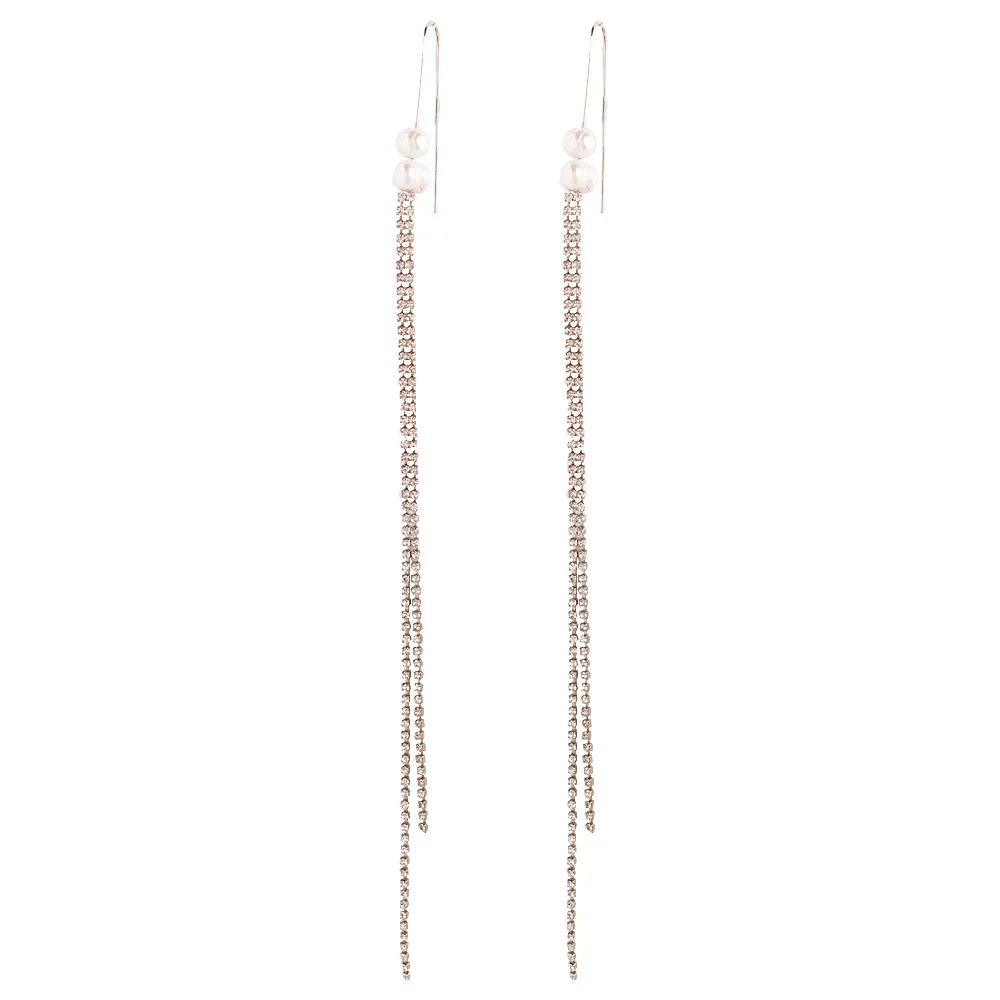 2020, сделано в Китае, длинные висячие серьги с кисточками, серьги с хрустальным жемчугом и крючком для женщин и девушек