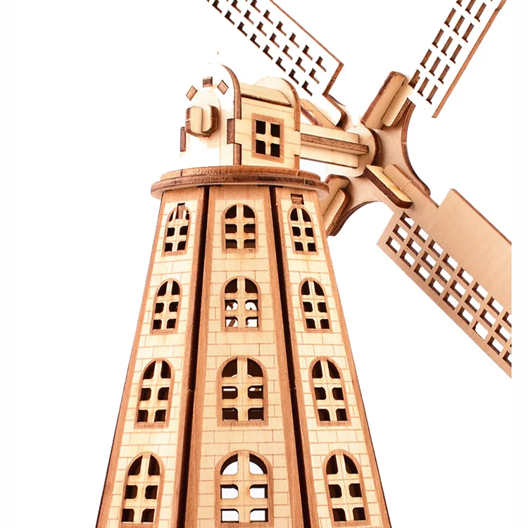 complex paper diy educational lifestyle windmill house tower 3d puzzle for children