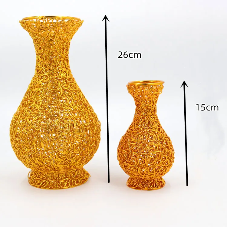 Colored alumina thread vase Plant dried flower vase Living room home decoration flower arrangement wedding decoration vase