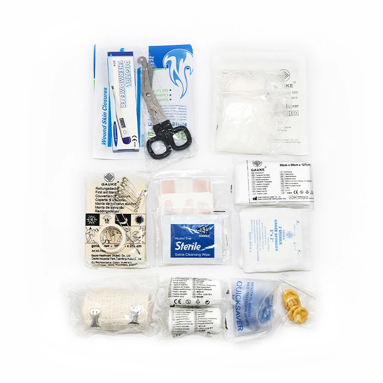 Waterproof portable first aid bag with medical emergency first aid supplies