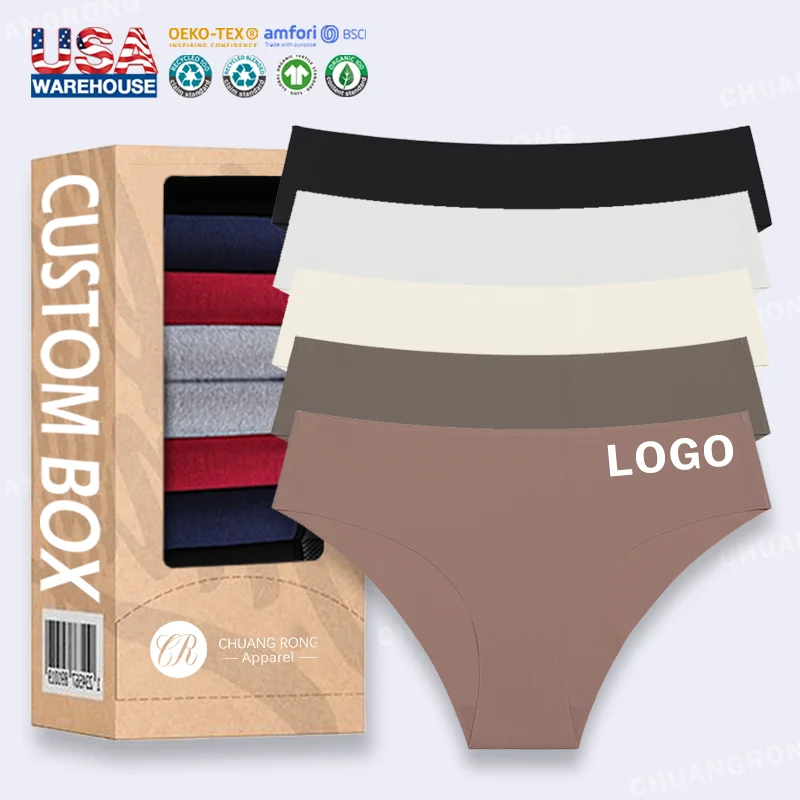 RTS Thin Women Panties American Pure Cotton Crotch Traceless Hipster Girls No Show Ice Silk Sports Fitness Women Underwear