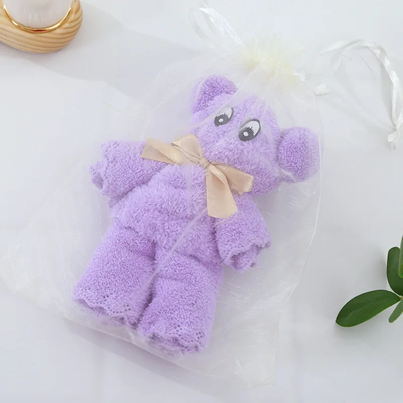 Wedding ceremony with hand gifts Little bear modelling Softness Microfiber Coral Fleece towel