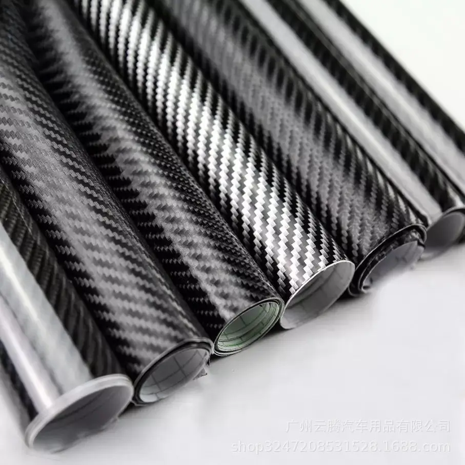 High Glossy Carbon 5D 6D Black Fiber Film Vinyl Wrap For Car sticker