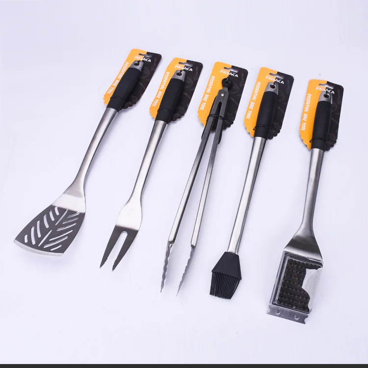 
Amazon hot sale new high quality Barbecue Grilling Tools 5PC stainless steel bbq grill tools set 